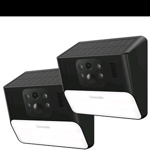 Black Solar-Powered Security Camera Set